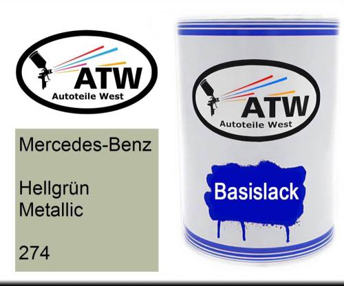 Mercedes-Benz, Hellgrün Metallic, 274: 500ml Lackdose, von ATW Autoteile West.